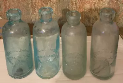 Four Sterling Spring Mineral Water Co. Bottles 1 Has A Cork Inside 1 Has Stopper • $100