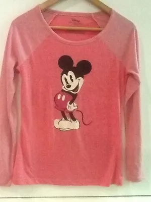 Disney Pink Mickey Nite Nite Munki Munki Pajama Top Off To Sleep We Go Size XS • $13.95