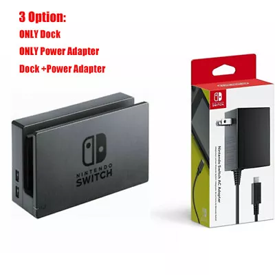 For Nintendo Switch Dock Set AC Power Adapter Black Brand New • $13.99