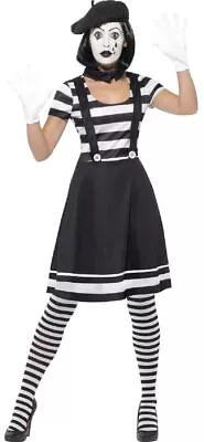 Ladies French Mime Artist Fancy Dress Costume UK 8-10 • £8