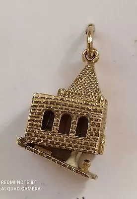 9ct Gold Charm Opening Church/Bride & Groom4.1g New Old Stock Not Scrap C1970's • £165