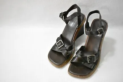 $9.99 • Buy Amanda Smith Shoes Sandals Wedge Heels Brown Size 8.5  Women's 