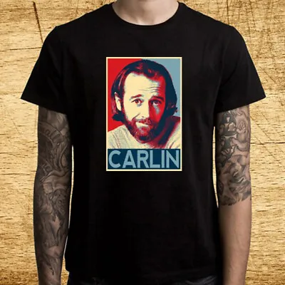 George Carlin Stand Up Comedy Poster Men's Black T-Shirt Size S-5XL • $17.69