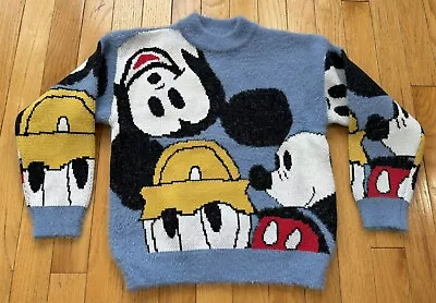 Unisex Sweater Mickey Minnie Mouse Blue Long Sleeve Sweater Toddler • $19.99