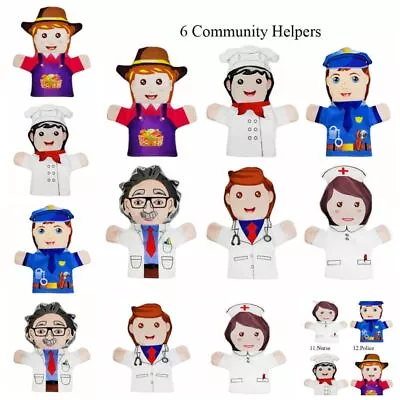 12Type Hand Puppets Family Members ClothAdorable Hand Puppets Figures Plush Toy✨ • £3.68