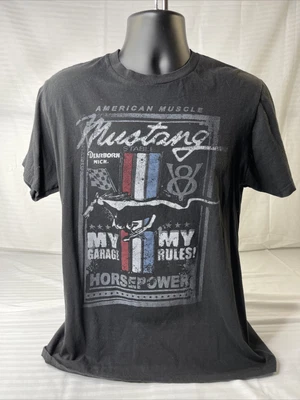 $4.99 • Buy Ford Mustang Men's Official Ford Brand T-Shirt  Large Mustang V8 Horsepower