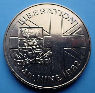 Falkland Islands 50p Fifty Pence (Crown Size) Liberation Of Islands 1982. • £12.50