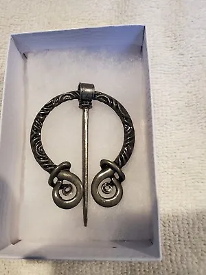 Viking Penannular Cloak Pin ~ Celtic Brooch~ Medieval STYLE Clasp~ SILVER TONE • $4.99