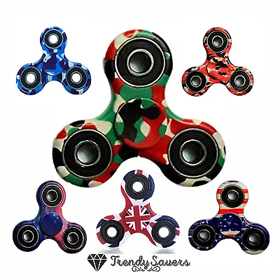  Kids Tri-Spinner Fidget Ceramic EDC Hand Finger Spinners Desk Focus Stress Toy • £3.99