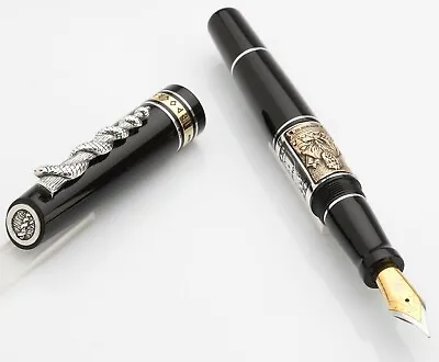 Marlen Ippocrate (Hippocrates) Fountain Pen With Silver Rod Of Asclepius #Black • $349