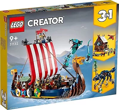 £141.78 • Buy Lego 31132 Creator 3 In 1 Viking Ship And The Midgard Serpent