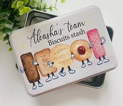 Personalised Biscuit Metal Keepsake Tin Biscuit Box Biscuit Tin Pocket Tin • £10