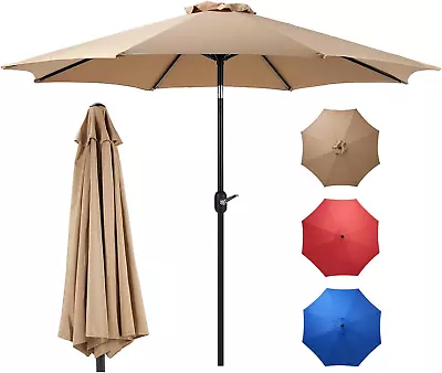 9' Outdoor Patio Umbrella Outdoor Table Umbrella With 8 Sturdy Ribs Market Yar • $43.78