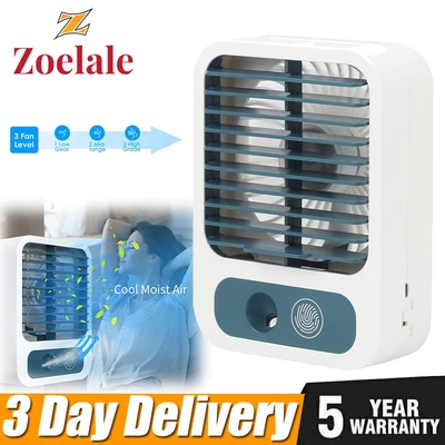 $17.89 • Buy Small Mini Fan Table Spray Cooling Fan USB 3 Speed Handheld Ultra-quiet Portable