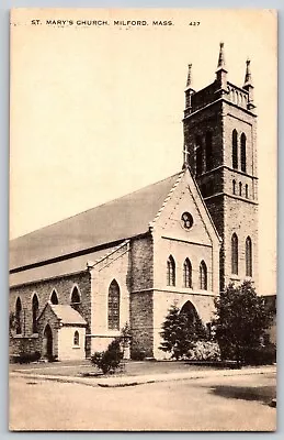 Milford Massachusetts MA - St. Mary's Church - Vintage Postcard - Unposted • $4.49