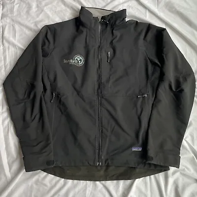 Patagonia Jacket Adult Large Black Polartec Softshell Full Zip Pockets Mens • $25