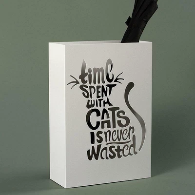 $59.99 • Buy Cat Metal Modern Umbrella Stand Or Garden Outdoor Parasol Base Holder Storage Wh