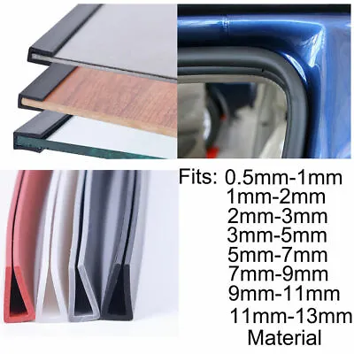 1M New Rubber U Channel Edging Trim Seal 0.5~13mm Edge Protection From Metal Hou • $9.98