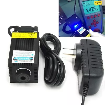 Blue 450nm 1000mW Focusable Dot Laser Engraving Module 1W Diode 12V Adapter • $86.77