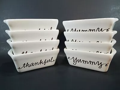 Ceramic Mini Loaf Cake Pans Bakeware Thankful Or Yummy Set Of 4 DW/MW/Oven Safe • $14.99