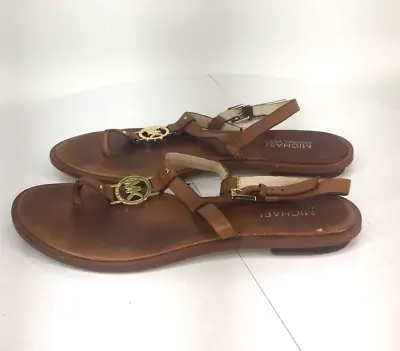 Michael Kors Thong Sandals Women's 9.5 M Sondra Slingback Ankle T Strap Brown • $22.87