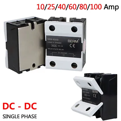 DC 3-32V To DC 5-200V Solid State Relays 10/25/40/60/80/100 Amp Single-phase SSR • $69.05