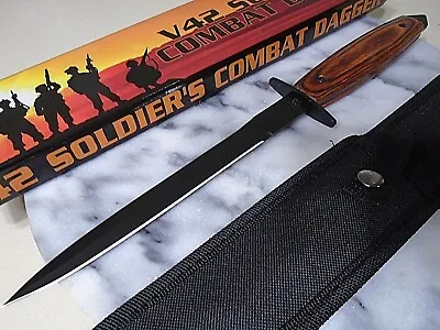 $19.99 • Buy V-42 Soldier Combat Dagger Knife Spike Dual Edge Full Tang Wood Handle 12.90  OA