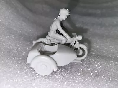 Vintage Marx Battleground German Light Gray Plastic Motorcycle & Sidecar • $29.99