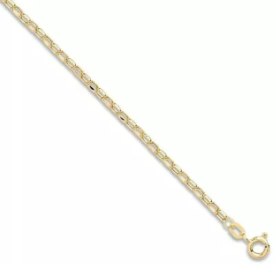 Belcher Anklet 9ct Gold Oval Links  25.5cm Long  Fully Hallmarked Ankle Bracelet • £79.99