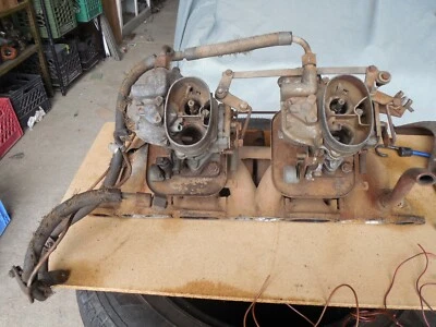 $595 • Buy Mercedes W180 220s Ponton Carburetors Complete With Intake And Exhaust Manifolds