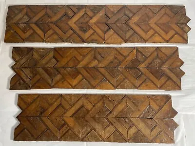 Vintage Antique Reclaimed 7' 6  X 7  Piece Parquet Wood Flooring From 1895 As Is • $99.99