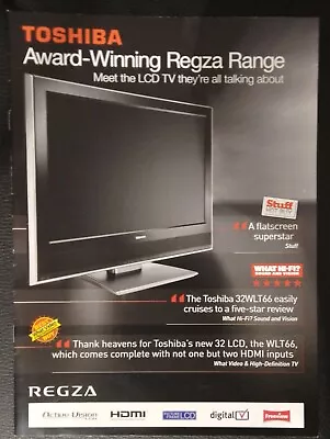 £2.50 • Buy TOSHIBA 2006 32WLT66 Electronics Television Product Catalogue Brochure Regza