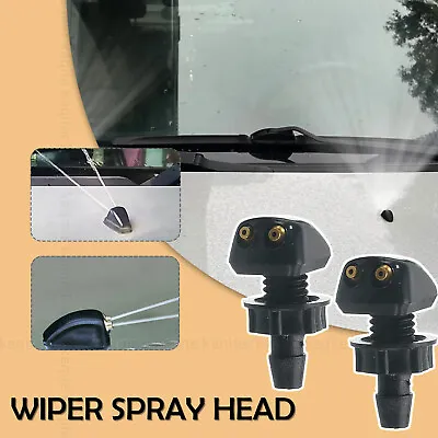 $11.50 • Buy 2pcs Universal Car Dual Holes Windshield Washer Nozzle Wiper Water Spray Jet Kit