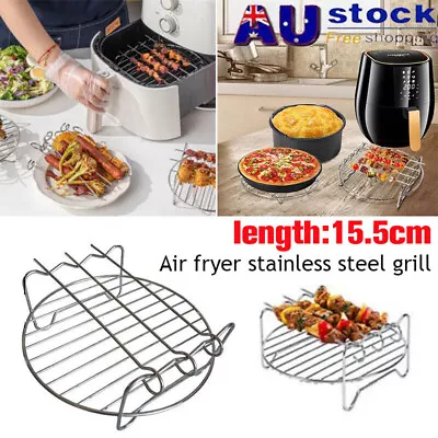 6/7/8/ Inch Holder Air Fryer Accessories Baking Tray Air Fryer Rack Grill AU • $16.87