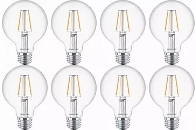 Philips LED Bulb Warm Glow Medium Base Dimmable Soft White 5W 350 Lum G25 8 Pack • $21.99