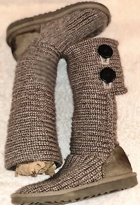 UGG Knit Mid-Calf Ankle Boots Gray 5649 Classic Cardy Youth US 13 Eu 30 • $30