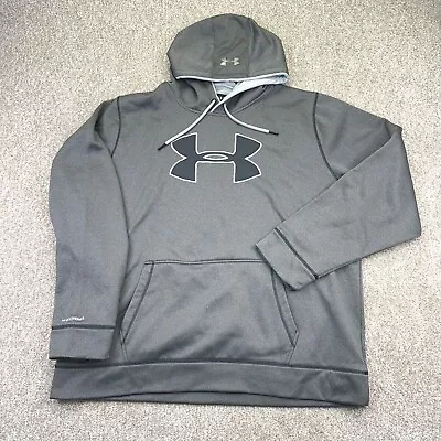 Under Armour Coldgear Storm 1 Loose Hoodie Pullover Size 3XL Mens Big Logo Gray • $34.99