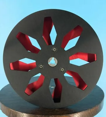 Burlington Recording 1/4 X7 BLACK/RED Trident Metal Reel Red Box-8 Spike Windows • $39.95