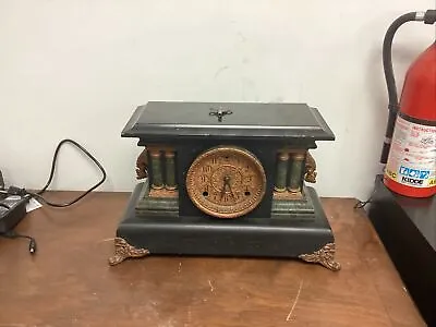 Antique E.N. Manufacturing CO.  Mantle Clock 8 Day - Parts/Repair (As-Is) • $350