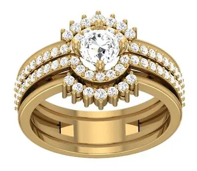 Multiple Bridal Matching Band Genuine Diamond I1 I 1.20Ct 14K Yellow Gold RS 6-8 • $1343.99