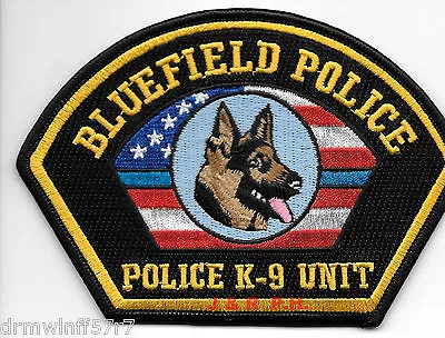 Bluefield  K-9 Unit Virginia  (5  X 3.5  Size)  Shoulder Police Patch (fire) • $4.35