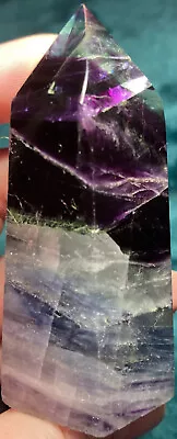 £14 • Buy AA+ High Grade Rainbow Fluorite Crystal Tower Point- 130G- 8.2CMT- 3CMB-Rainbows