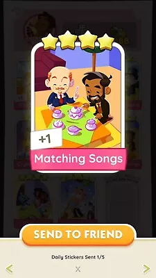 Monopoly Go - Making Music- 4 Star Sticker ⭐️⭐️⭐️⭐️- Matching Songs • $2.25