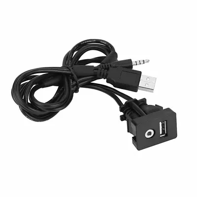 Car Boat Dash Flush Mount USB Port 3.5mm AUX Jack Extension Cable Lead Mounting♬ • $8.78