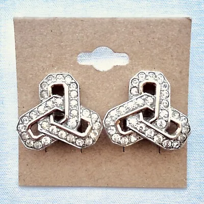 VTG Jomaz Joseph Mazer Celtic Triquetra Earrings Clip On Sterling Silver Jewelry • $76