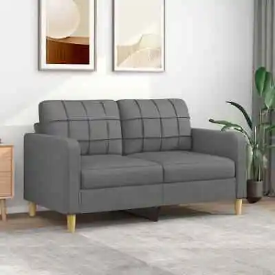 2-Seater Sofa Dark Grey 140 Cm Fabric • $377.22