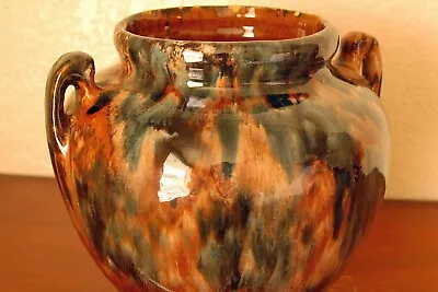 Gorgeous Vintage Brush-McCoy Arts & Crafts 2-Handled Fawn Vase #717 Brown Onyx • $135