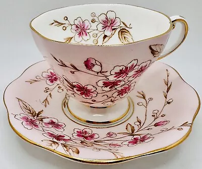 Vintage Foley England “spring Blossom” Pink Floral Cup & Saucer; Teacup • $28.99