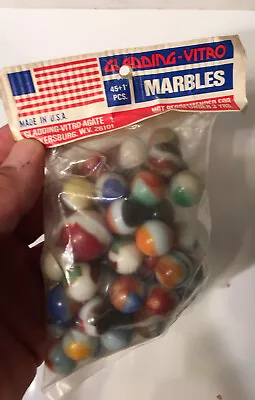 Vintage Nos Unopened Bag Of 45 Gladding Vitro Marbles • $10.49