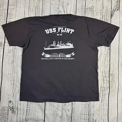 USS Flint  AE-32 T Shirt Ammunition Ship US Navy Size 2XL TShirt Short Sleeves • $18.99